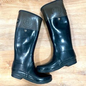 Retired Hunter Black/ Brown Rainboots - size 7F